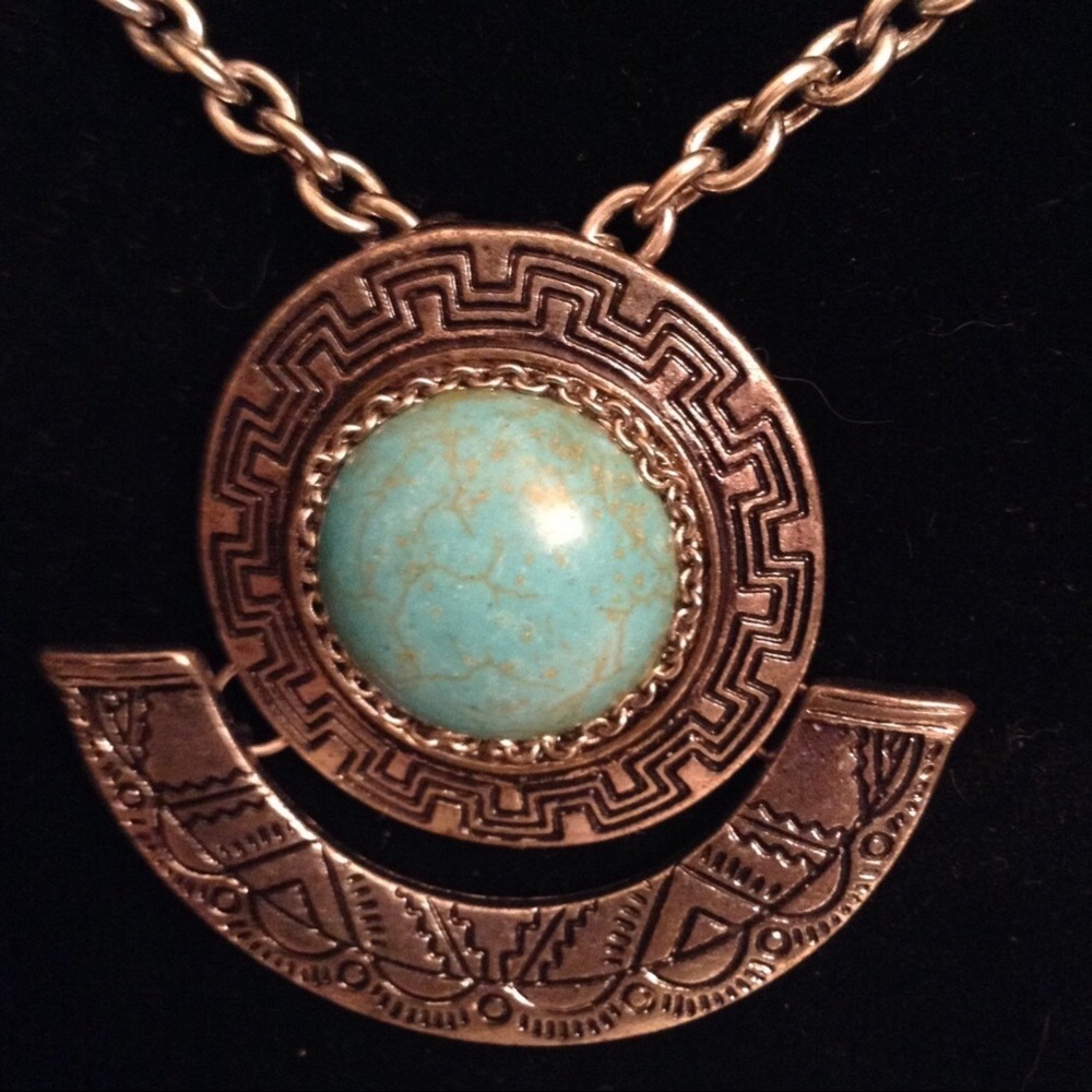 Turquoise boho Geometric necklace